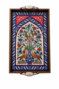 El Yapımı Kütahya Tepsi 42x27 cm | Yerli Üretim Dekoratif & Servis Tepsisi Anka