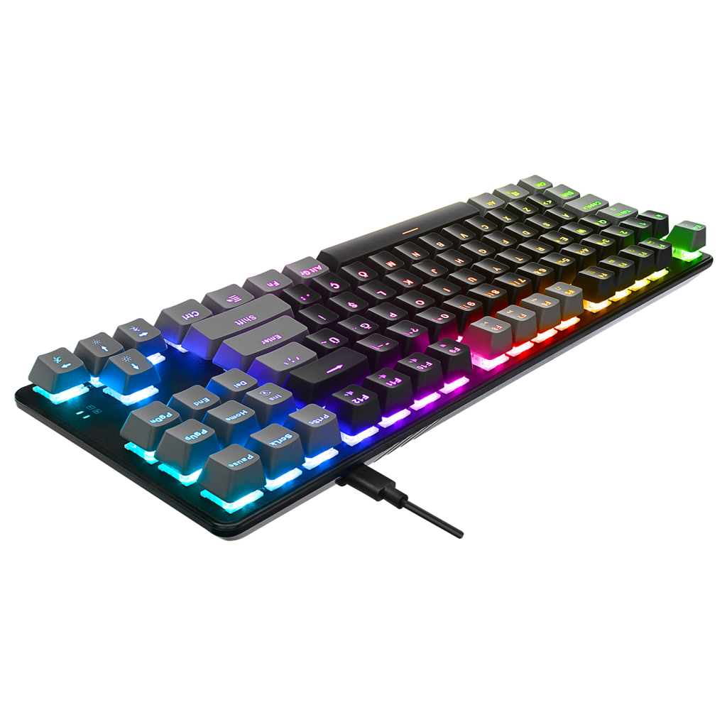 ACER eMachines, EAK87, Siyah/Gri, USB Kablolu, RGB Backlight, RED Mekanik Switch, Türkçe Q, 87 Tuşlu, Gaming Klavye