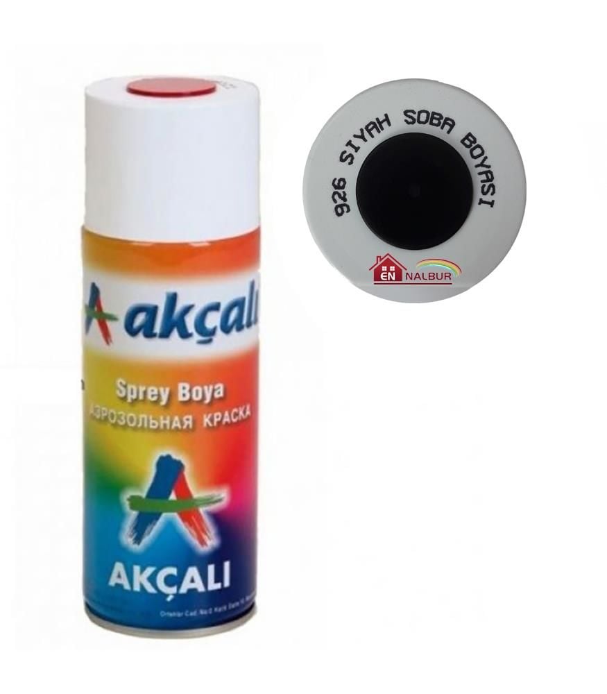 Akçalı Sprey Boya 400 Ml 926 Siyah Soba Boyası - Bulutretail