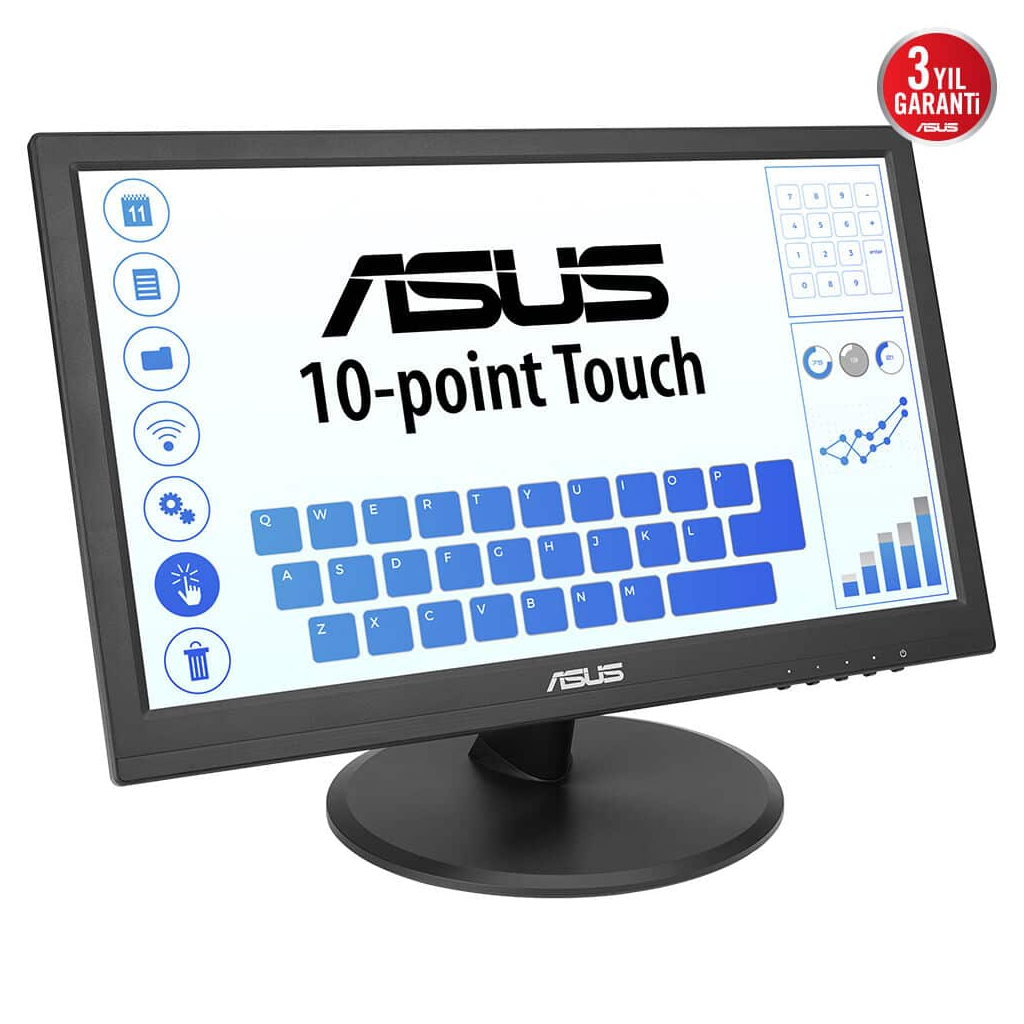 ASUS VT169HE 15.6&amp;quot; 5ms, 60Hz, Dokunmatik, HDMI, D-Sub, Düşük Mavi Işık, FreeSync, IPS Panel Monitör