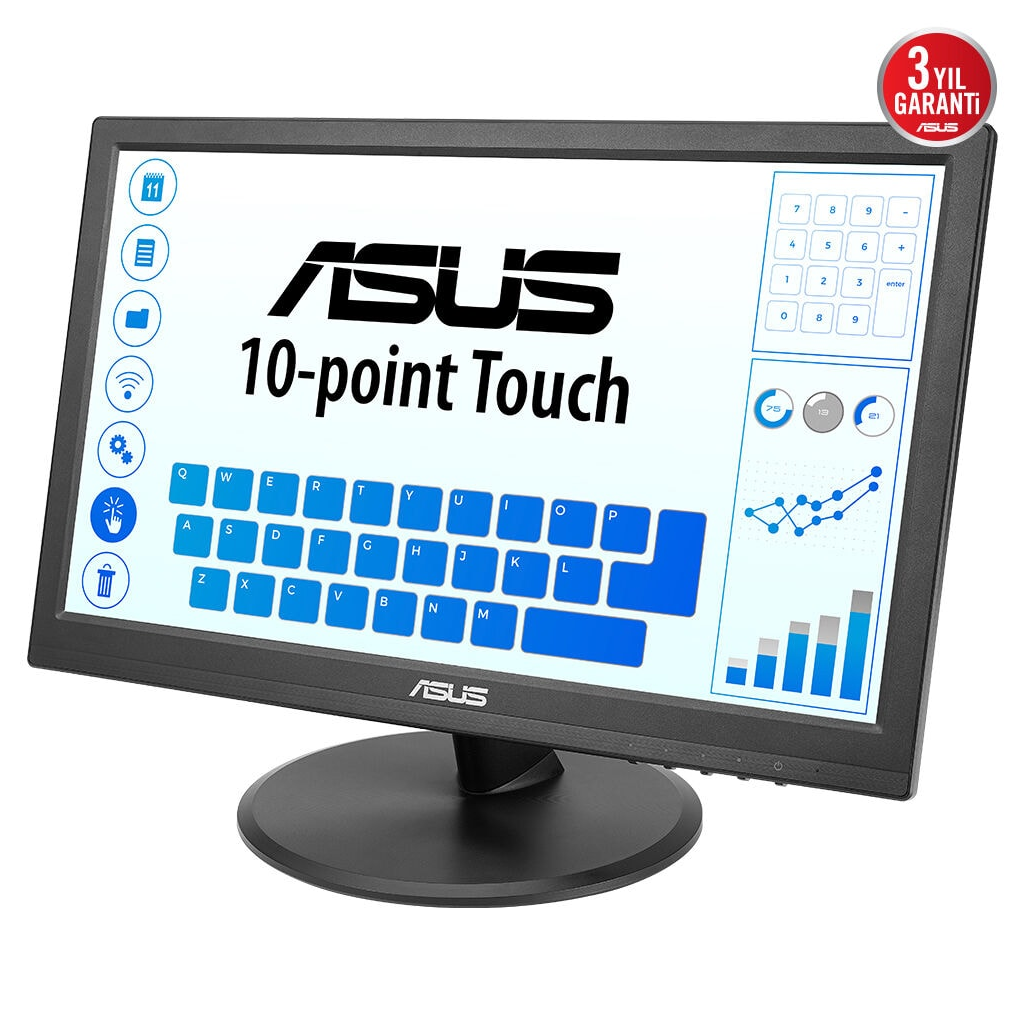 ASUS VT169HE 15.6&amp;quot; 5ms, 60Hz, Dokunmatik, HDMI, D-Sub, Düşük Mavi Işık, FreeSync, IPS Panel Monitör