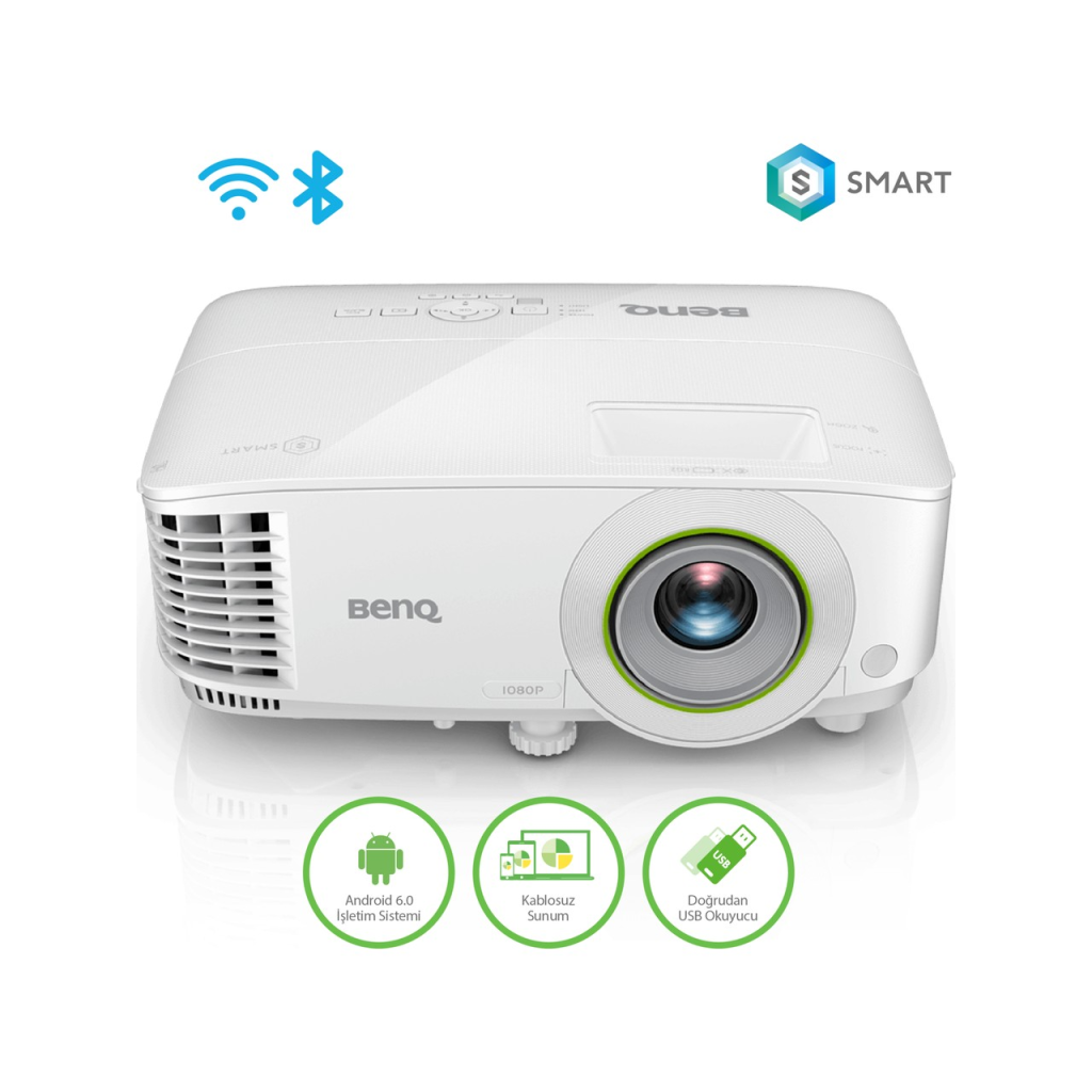 BENQ EW600, 3600 ANSI, 1280x800 WXGA, 1xHDMI, VGA, USB Okuyucu, DLP, Kablosuz Wireless, Android, SMART, Projeksiyon - Bulutretail