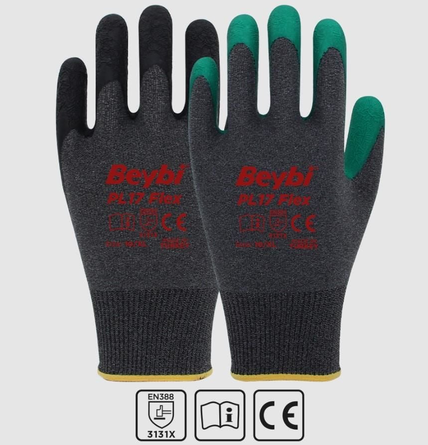 Beybi Pl17 Flex Likralı İpten Örme Lateks Eldiven No:9 - Bulutretail