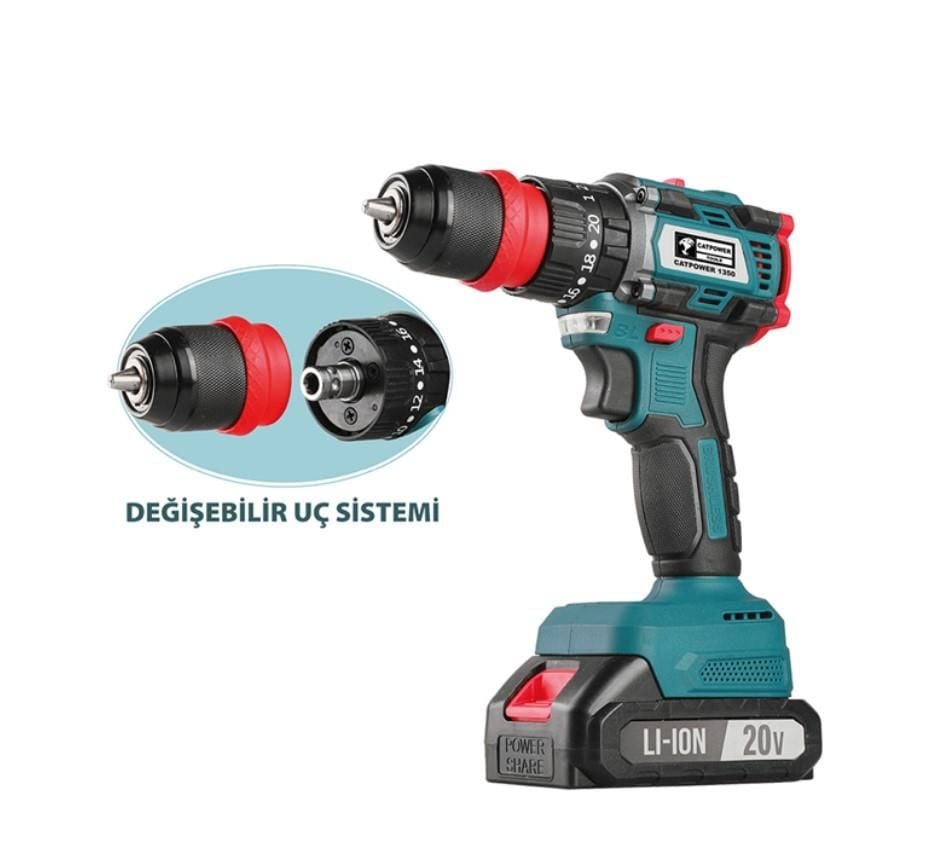 Cat Power 1350 Akülü Vidalama Makinesi 20 V 2,0 Ah - Bulutretail
