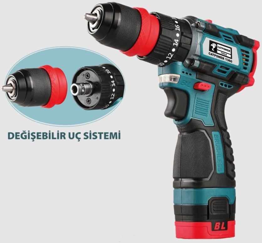 Cat Power 1360 Akülü Vidalama Makinesi 16 V 2,0 Ah - Bulutretail