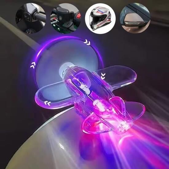 Ennalbur 26786 Led Işıklı Motosiklet Süs Uçağı Pilsiz Çalışan Kırmızı-Mavi Işık Efektli - Bulutretail