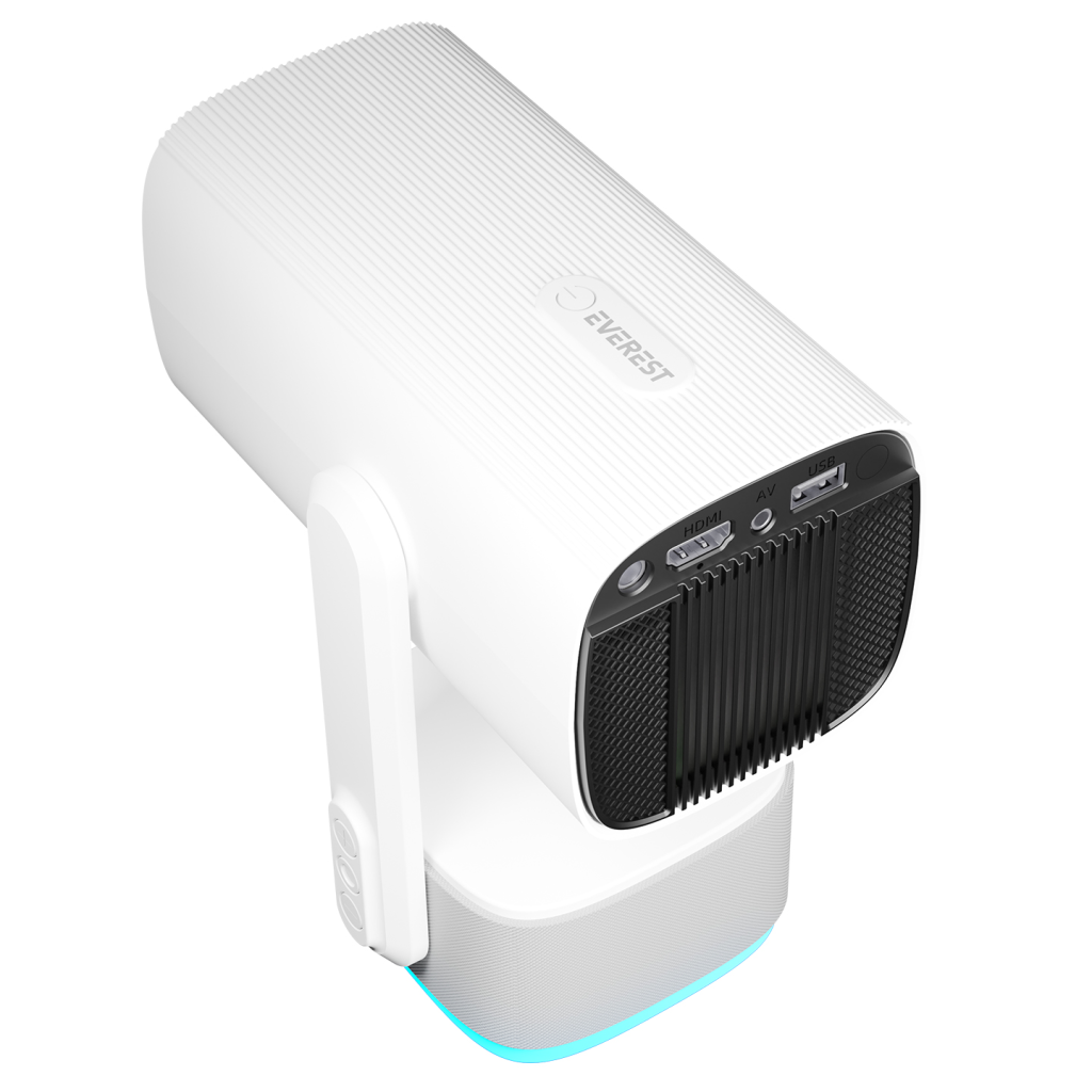 EVEREST PJ08, Beyaz, 150 LED Lümen, 1280x720, 1xHDMI, 1xUSB, WiFi, Bluetooth, 30.000 Saat Led Ömrü, 6W Speaker, 5200mAh Batarya, Taşınabilir, Android 11, 4K Destekli Projeksiyon Cihazı - Bulutretail