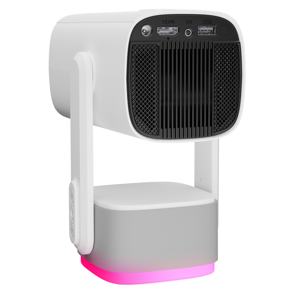 EVEREST PJ08, Beyaz, 150 LED Lümen, 1280x720, 1xHDMI, 1xUSB, WiFi, Bluetooth, 30.000 Saat Led Ömrü, 6W Speaker, 5200mAh Batarya, Taşınabilir, Android 11, 4K Destekli Projeksiyon Cihazı - Bulutretail