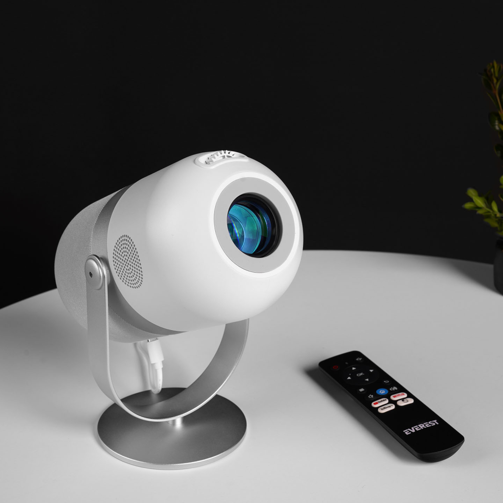 EVEREST PJ09, 150 LED Lümen, 1280X720, 1xType-C, 1xHDMI, 1xUSB, WiFi, Bluetooth, 50.000 Saat Led Ömrü, 3W Speaker, Android 9.0, FULL HD Projeksiyon Cihazı - Bulutretail