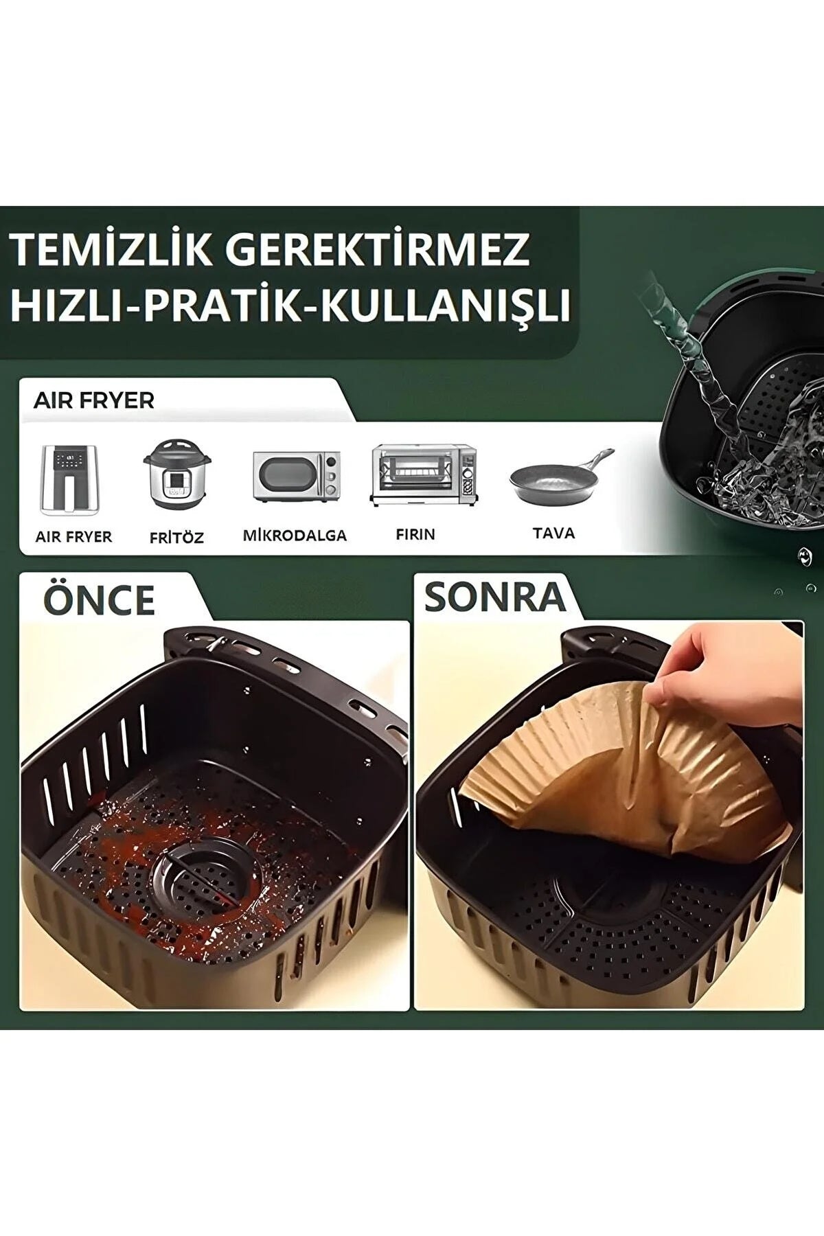 Fritöz Pişirme Kağıdı 50 Adet