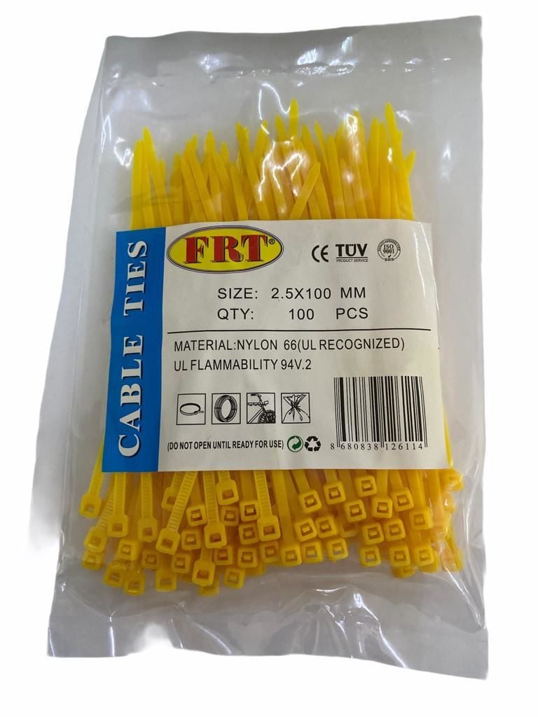 Frt Sarı 2,5X100 Kablo Bağı - Bulutretail