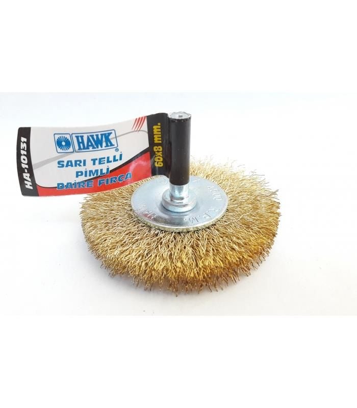 Hawk Ha10131 Pimli Sarı Tel Daire Fırça 60X8 Mm