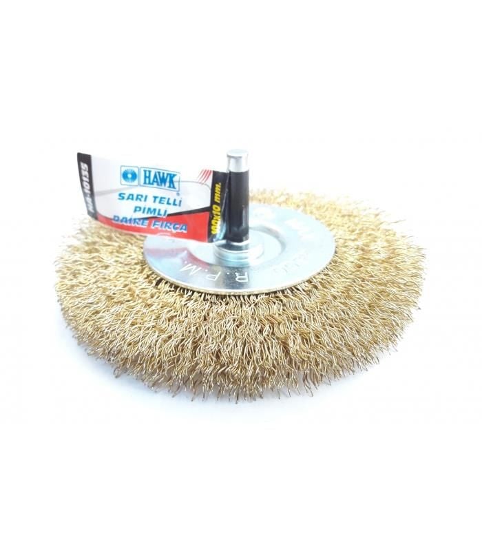 Hawk Ha10135 Pimli Sarı Tel Daire Fırça 100X10 Mm