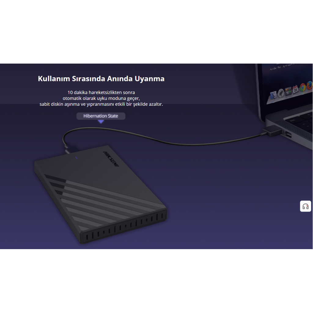 HIKSEMI HS-HUB-MHB201, USB3.0, 2,5&amp;quot; Disk Kutusu. (SSD ve HDD Destekler, 5Gbps, Siyah, Win, Mac-OS, Linux, Android)