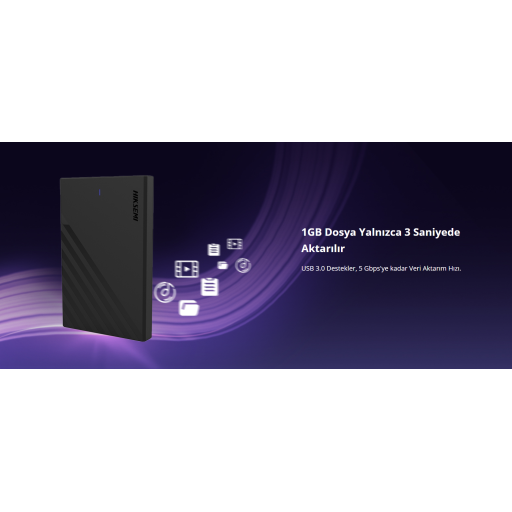 HIKSEMI HS-HUB-MHB201, USB3.0, 2,5&amp;quot; Disk Kutusu. (SSD ve HDD Destekler, 5Gbps, Siyah, Win, Mac-OS, Linux, Android)