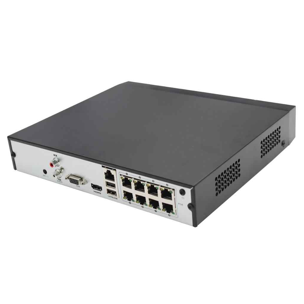 HILOOK NVR-108MH-C/8P, 8Kanal PoE, 8Mpix, H265+, 1 HDD Desteği, 1080P Kayıt, 80Mbps Bant Genişliği, NVR