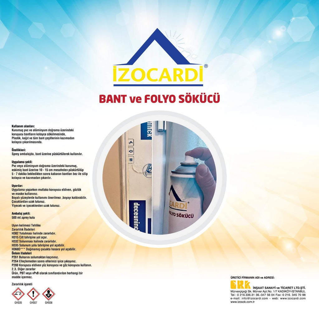 İzocardi Etiket Folyo Ve Bant Sökücü Sprey 500 Ml - Bulutretail