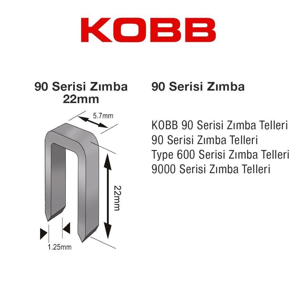 Kobb Kbz9022 22 Mm 2500 Adet U Zımba Teli - Bulutretail