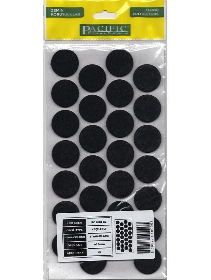 Pacific 6128 Bl Yapışkanlı Keçe 28 Mm Siyah - Bulutretail