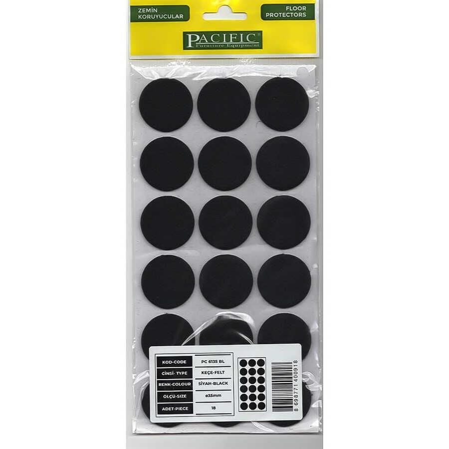 Pacific 6135 Bl Yapışkanlı Keçe 35 Mm Siyah - Bulutretail