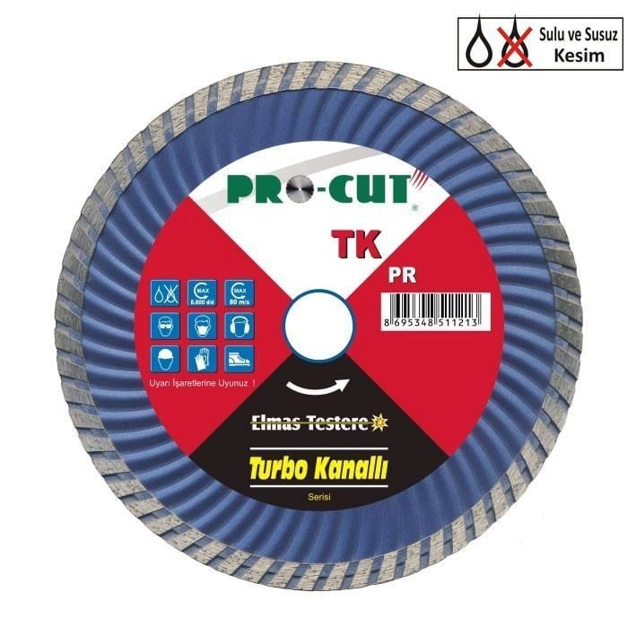 Procut Tk 115 Mm Turbo Kanallı Elmas Testere