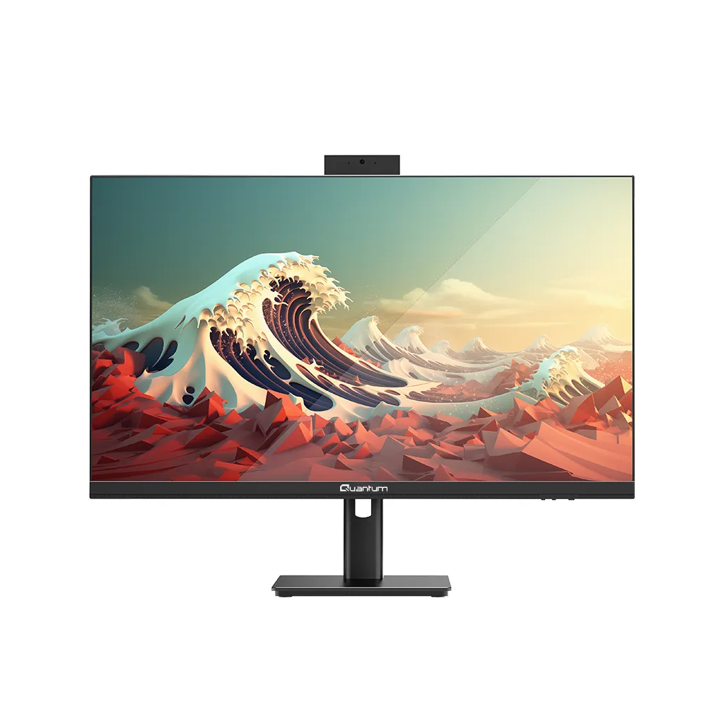 QUANTUM Phase One N6104, Ultra 5-120U, 27&amp;quot; FHD Ekran, 16Gb Ram, 512Gb SSD, Wi-Fi6, HDMI, DP, Type-A, Type-C, Paylaşımlı Ekran Kartı, Free Dos, All In One PC, (Black)