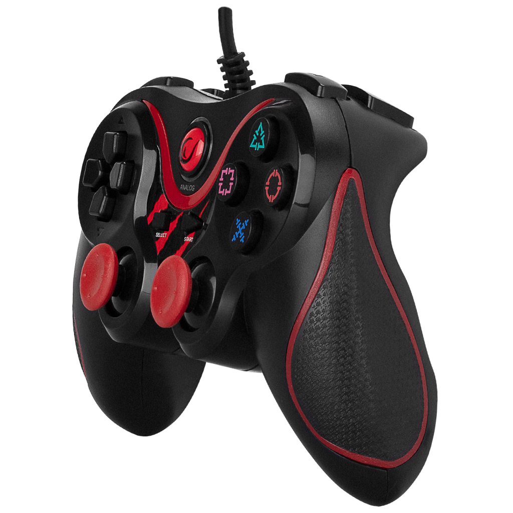 RAMPAGE SG-R601, Kırmızı, PC/PS3, 1.8mt Kablolu, Çift Titreşimli, GAMEPAD
