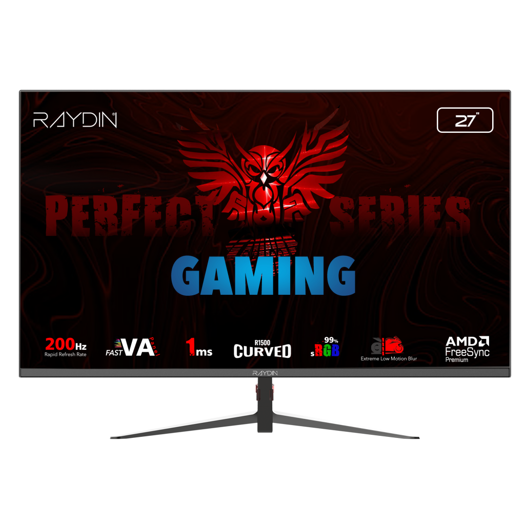RAYDIN MM27RFA-200HZ, 27&amp;quot;, 1ms, 200Hz, Full HD, 2xHDMI, DP, VA LED, R1500 Curved, Frameless, FreeSync Gaming Monitör