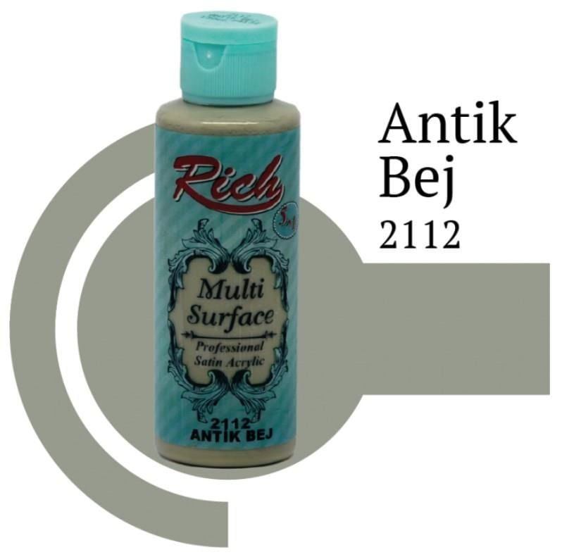 Rich Multi Surface 2112 Antik Bej Akrilik Boya 120 Cc - Bulutretail