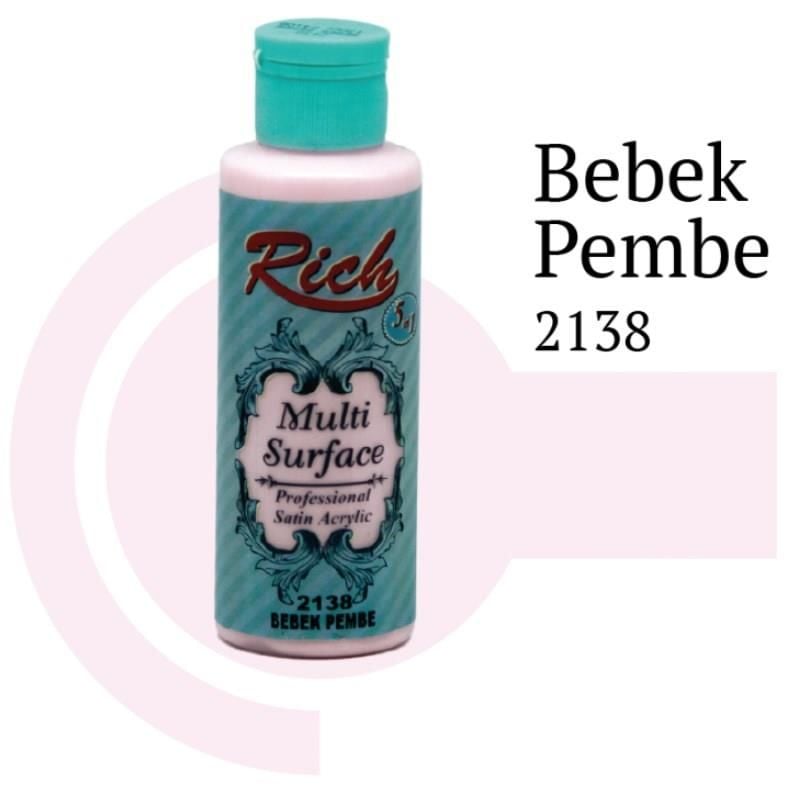 Rich Multi Surface 2138 Bebek Pembe Akrilik Boya 120 Cc - Bulutretail