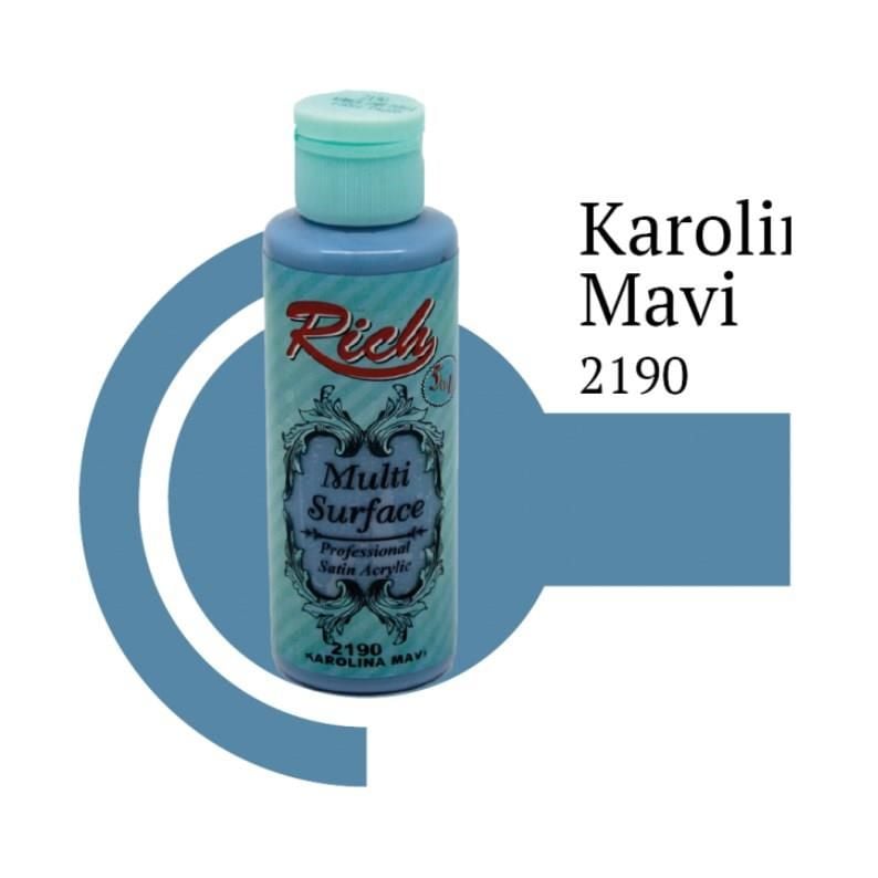 Rich Multi Surface 2190 Karolina Mavi Akrilik Boya 120 Cc - Bulutretail