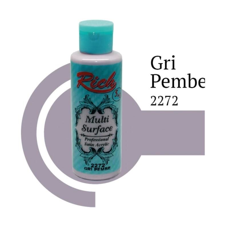 Rich Multi Surface 2272 Gri Pembe Akrilik Boya 130 Cc - Bulutretail