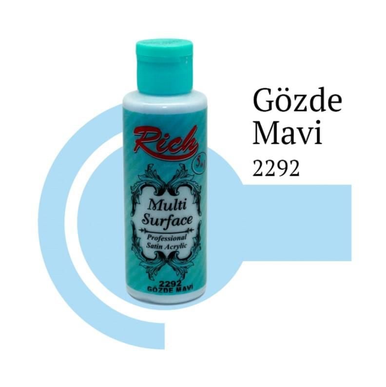 Rich Multi Surface 2292 Gözde Mavi Akrilik Boya 120 Cc - Bulutretail