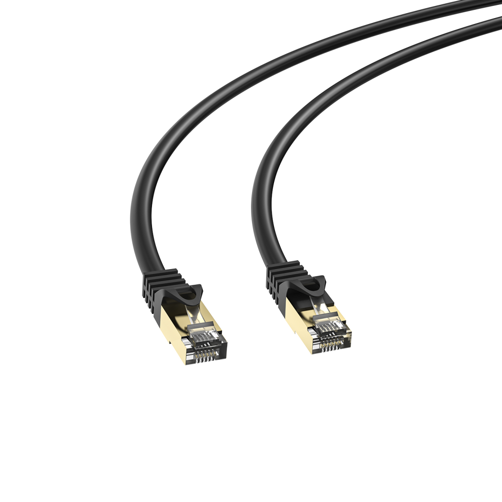 S-LINK MM-CAT702, CAT7, Patch, 2Mt, Gold Uçlu,   FTP, CCA, Ağ Bağlantı Kablosu (Siyah)