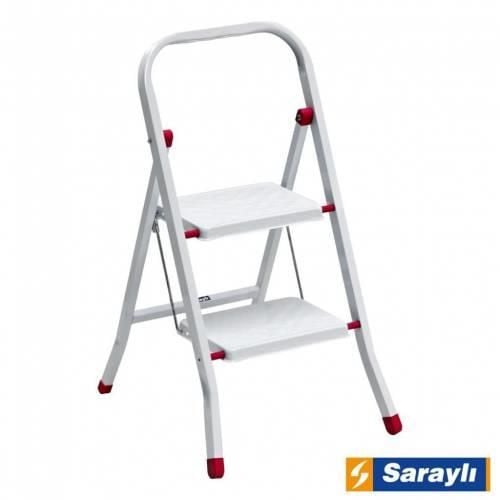 Saraylı Pratik Metal Merdiven Beyaz 2 Basamaklı - Bulutretail