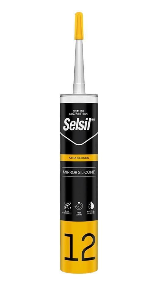Selsil 12 Ayna Silikonu Şeffaf 280 Ml - Bulutretail