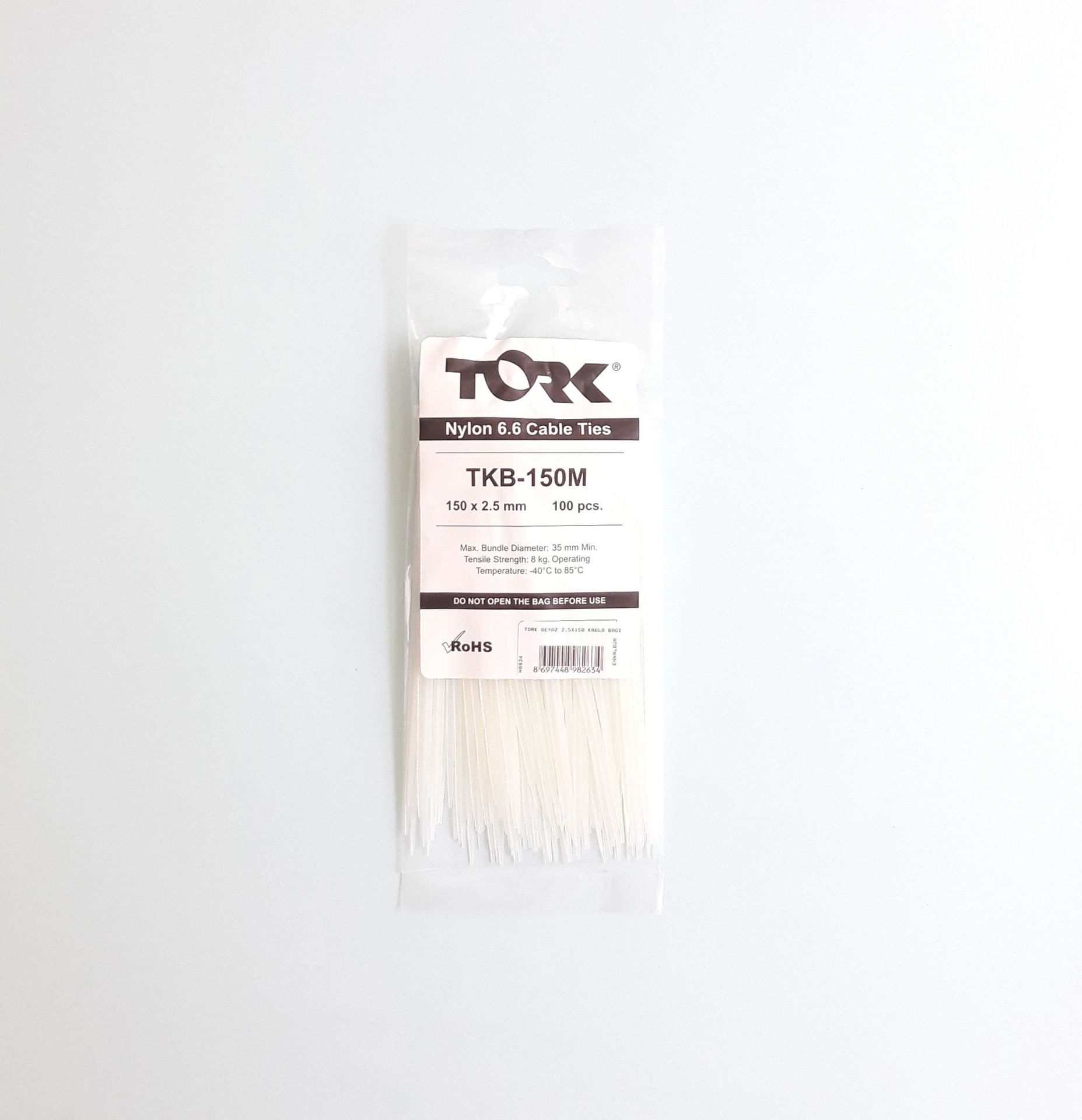 Tork Beyaz Kablo Bağı 2,5X150 - Bulutretail