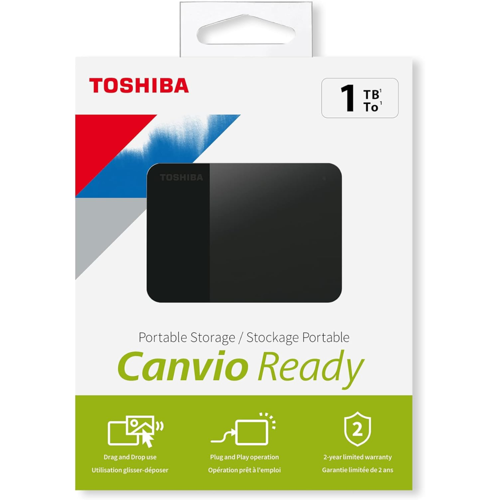 TOSHIBA HDTP310EK3AA, Canvio Ready, 1TB, 2.5&amp;quot; USB 3.0, Taşınabilir, Harici HDD, (Black)