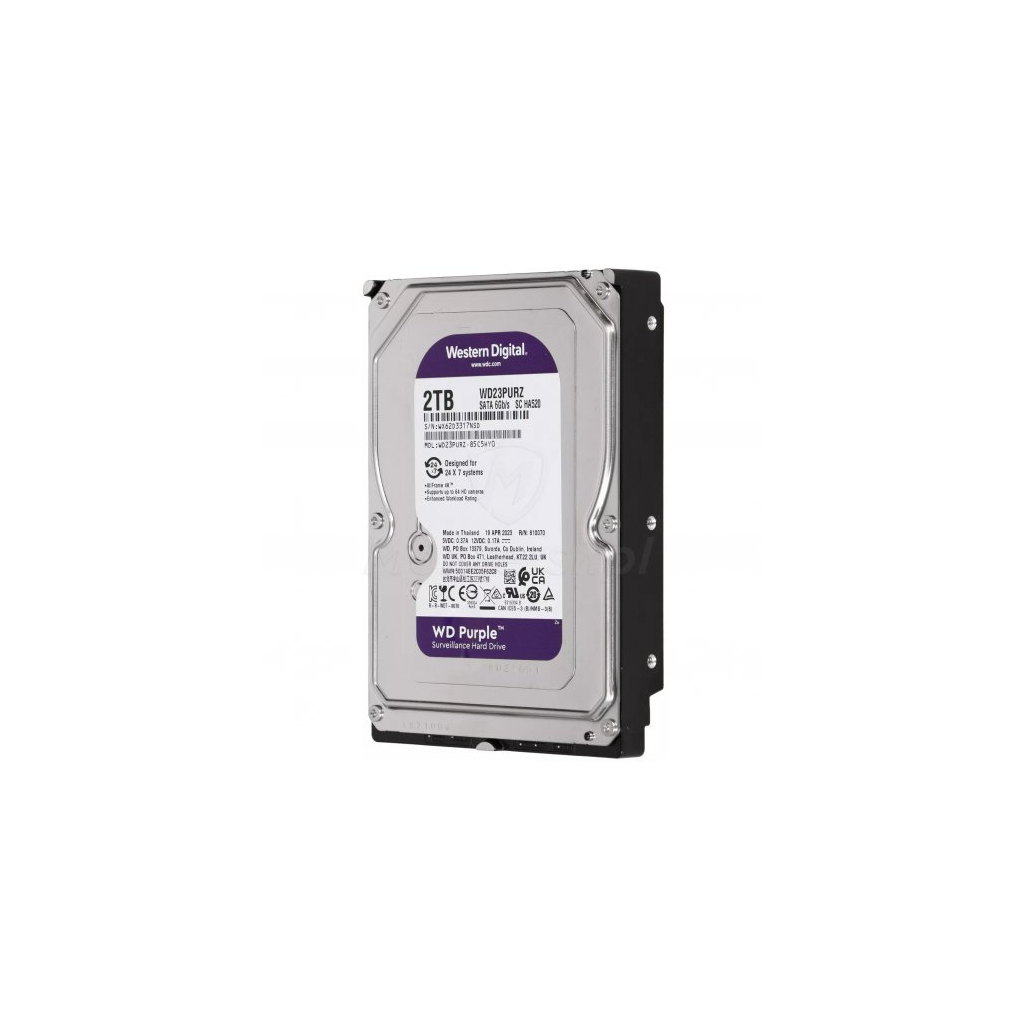WD PURPLE, WD23PURZ,  3.5&amp;quot;, 2TB, 256Mb, 5400 Rpm, 7/24 Güvenlik, HDD (Türkiye Distribütörü Garantili)