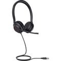 YEALINK UH35, Kablolu, Teams Uyumlu, USB-A, USB-C, 3,5mm Stereo Hoparlör ve Dinamik EQ, Çift Taraflı, Gürültü Engelleyici, Çağrı Merkezi, Ofis, Toplantı, Mikrofonlu Kulaklık